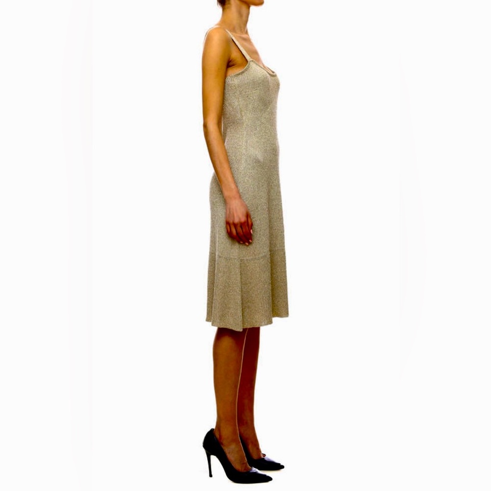 Guess Elegant Gold Sleeveless Dress, stretch